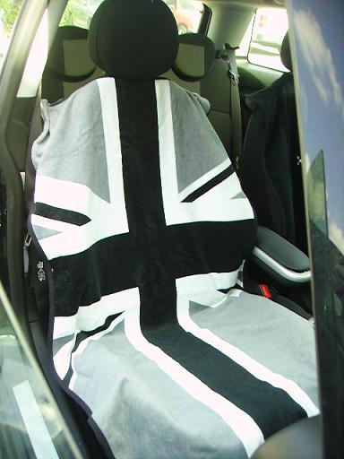 Mini Cooper Union Jack Gray Car Seat Cover Towel