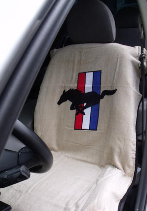 Mustang Tan Car Seat Cover Towel