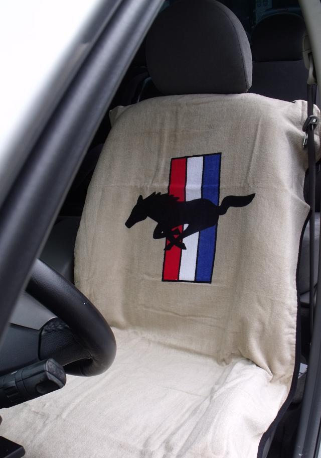 Mustang Tan Car Seat Cover Towel