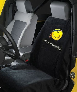 Jeep Grey Smiley Face Car Seat Cover Towel