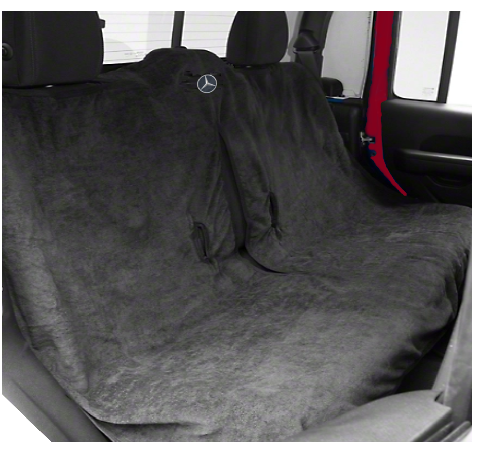 Mercedes Rear Car Seat Cover Towel - Black, Tan & Gray