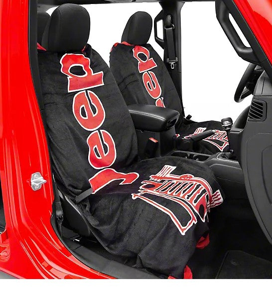 Jeep TOWEL-2-GO Black and Red Car Seat Cover Towel